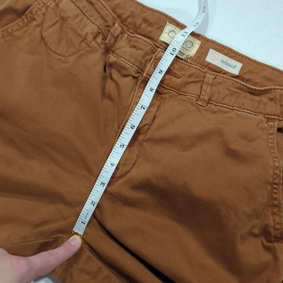 Anthropologie Khaki Chino w/ Burgundy Velvet Trim size 31 - Picture 9 of 10